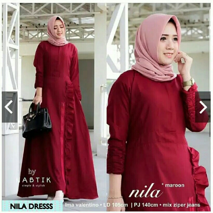 Nila Dress Maroon