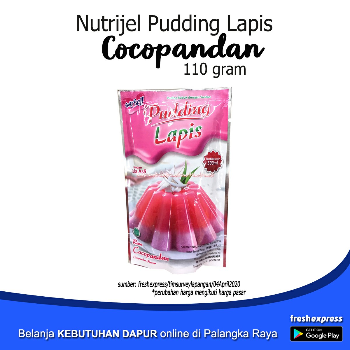 Nutrijel Pudding Lapis Cocopandan 110 Gram