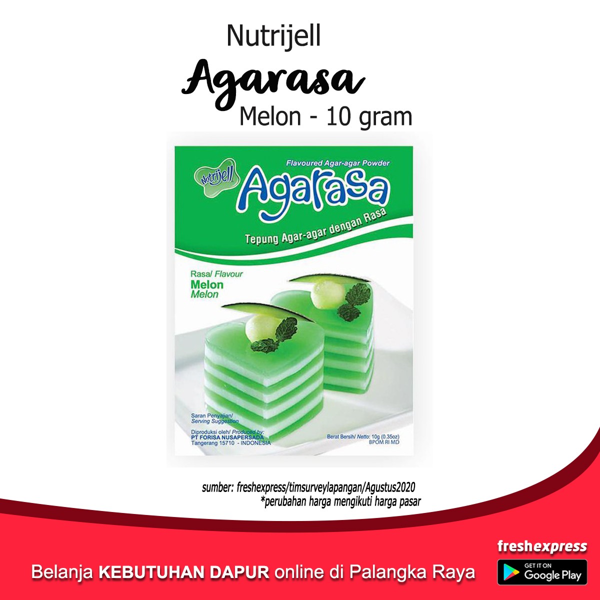 Nutrijell Agarasa Melon 10 Gram