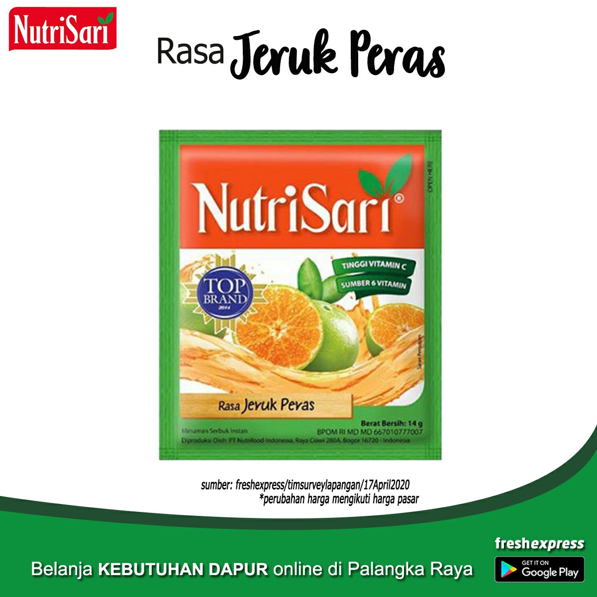 Nutrisari Rasa Jeruk Peras 1 Renteng