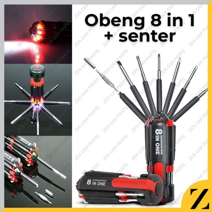 Obeng 8 In 1 LED