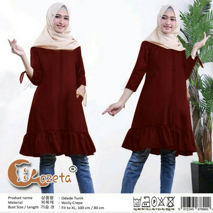Odede Tunik Maroon