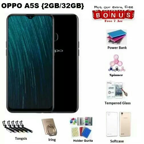 Oppo A5S Ram 2GB32GB - Cicilan Tanpa Kartu Kredit  Paket 7 Items