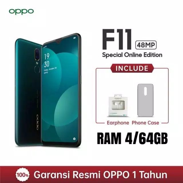 Oppo F11 4GB RAM 64GB ROM 48MP CAMERA Garansi Resmi