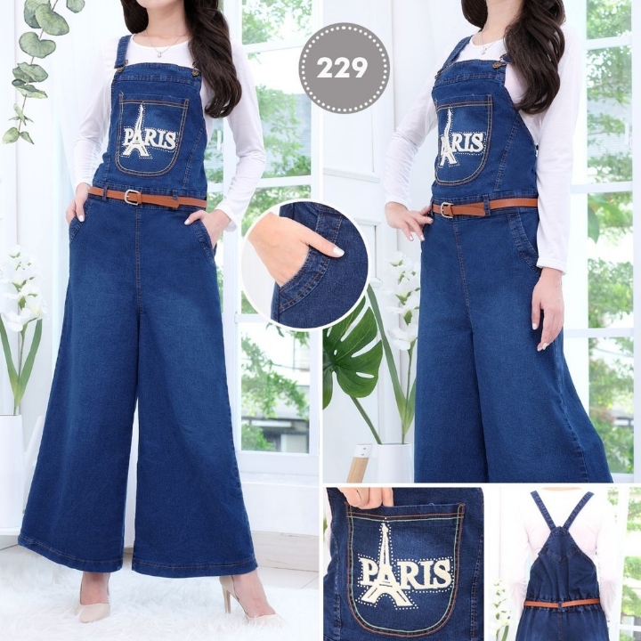 Overall Jeans Kulot dari bahan jeans 