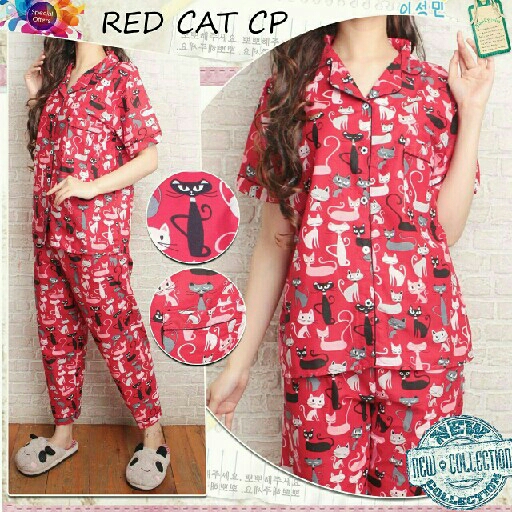 PIYAMA CP CAT RED 