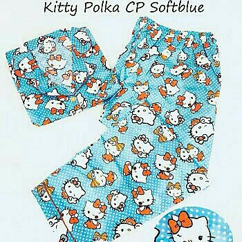PIYAMA KITTY POLKA SOFT BLU