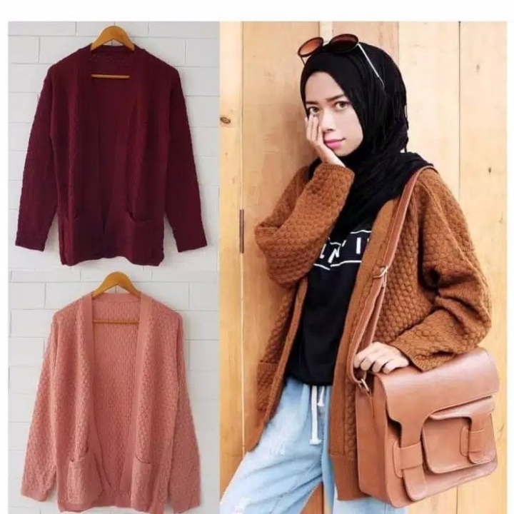 POPCORN CARDI BAJU RAJUT WANITA