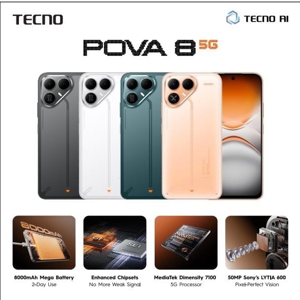 POVA 8 5G RAM 6 GB ROM 128 GB