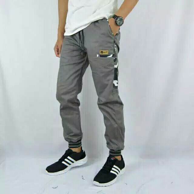 PREMIUM CELANA JOGGER JOGER PANJANG LIST STRIPE ARMY 3