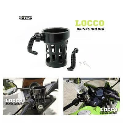PROMO TGP Tempat Botol Air Minum LOCCO - Hitam - Aksesoris Motor - Var