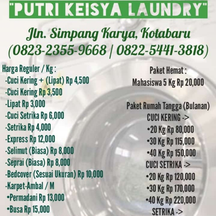 PUTRI KEISYA LAUNDRY KOTABARU