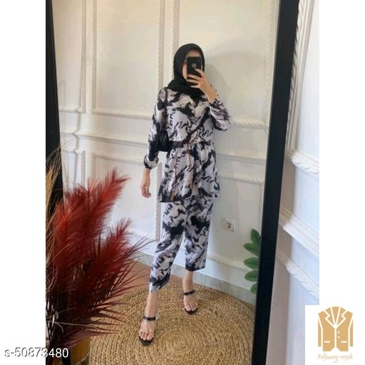 Pajamas set Tie Dye abstrak-Black