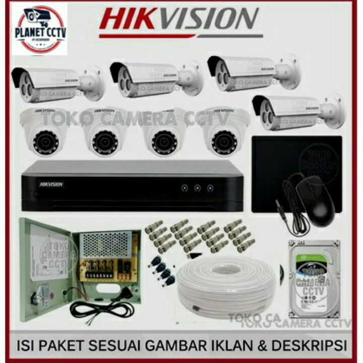 Paket 8 Chanel Cctv Hikvision Siap Nyala