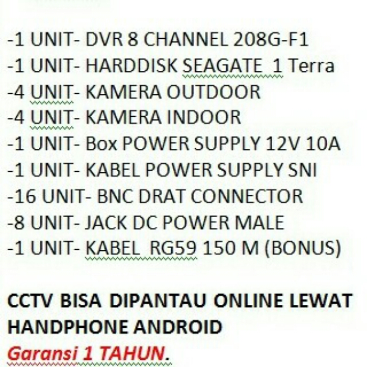Paket 8 Chanel Cctv Hikvision Siap Nyala 2
