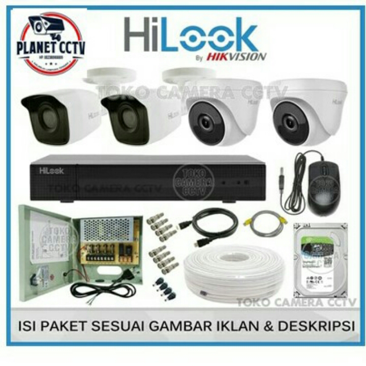 Paket 4 Chanel Cctv Hilook HD Siap Nyala
