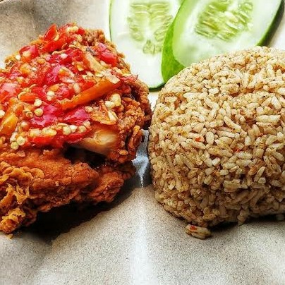 Paket Geprek Bensu Nasi Bumbu Rendang