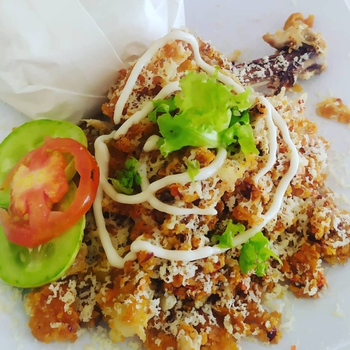 Paket Geprek Mozarella Paha Atas Nasi Esteh