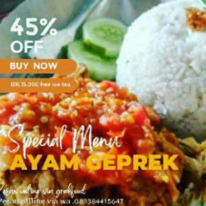 Paket Hemat Ayam Geprek Free Ice Tea