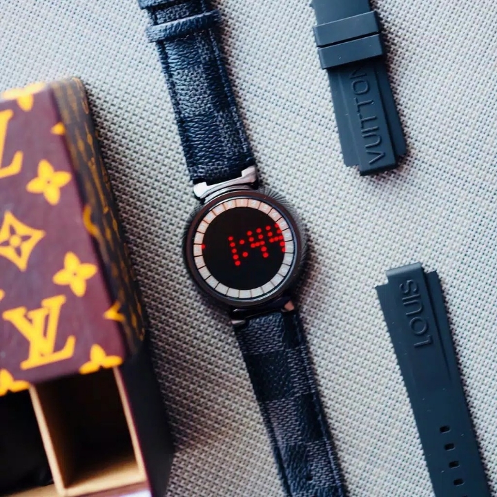 Paket Jam Tangan Louis Vuitton - LV Hitam