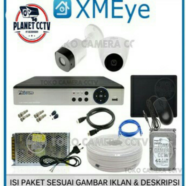 Paket Lengkap 2 Chanel Cctv Xmeye Siap Nyala