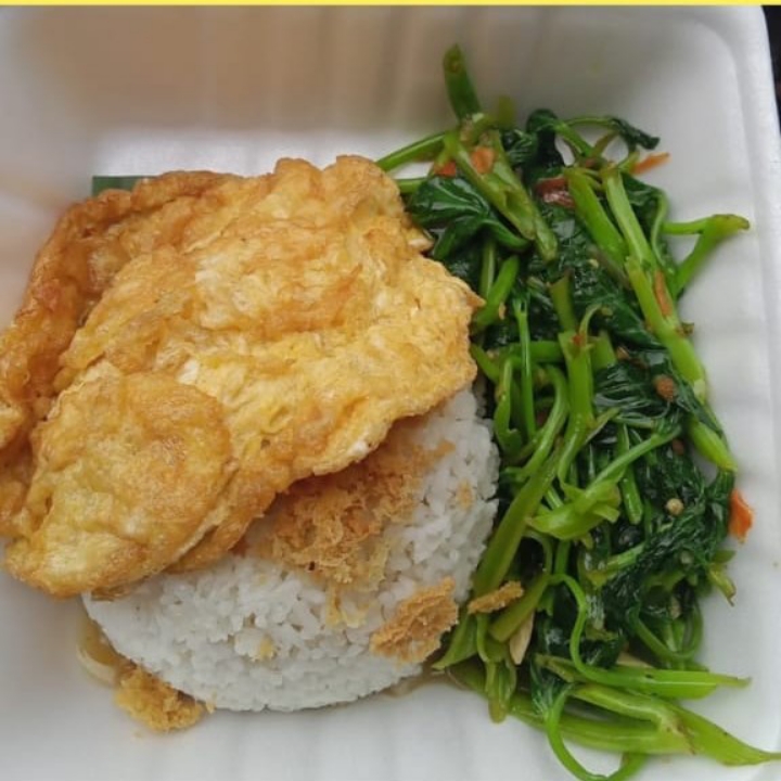 Paket Nasi Telur Tumis Kangkung 
