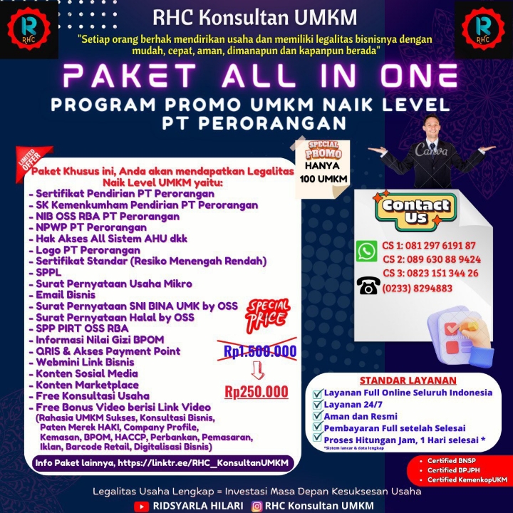Paket Pendirian PT Perorangan