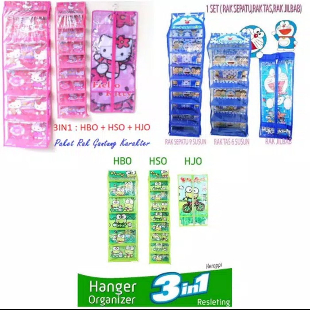 Paket Rak Gantung Karakter 3in1