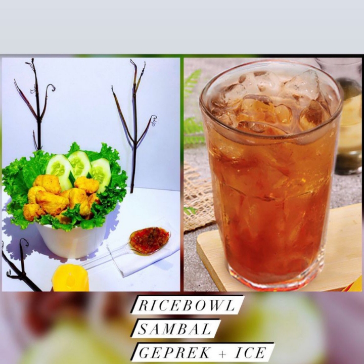 Paket Rice Bowl Geprek Dan Ice Tea
