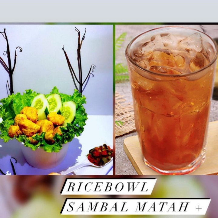 Paket Rice Bowl Matah dan Ice Tea