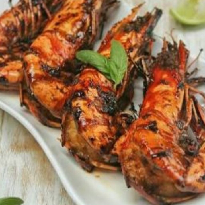 Paket Udang Bakar Madu Nasi Dan es Teh