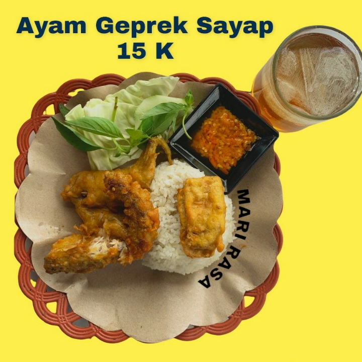 Paket ayam geprek sayap