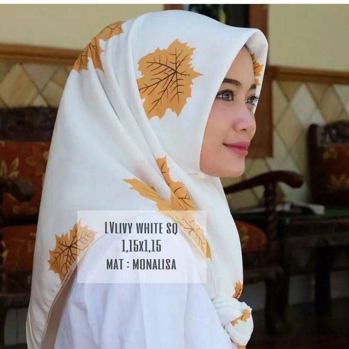 Pashmina Mafle Scrap Segi Empat - Kerudung Putih