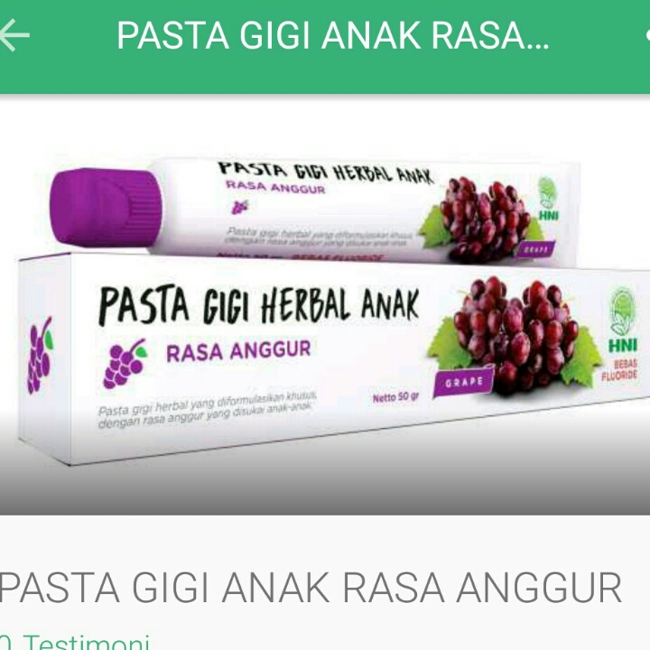 Pasta Gigi Anak Rasa Anggur