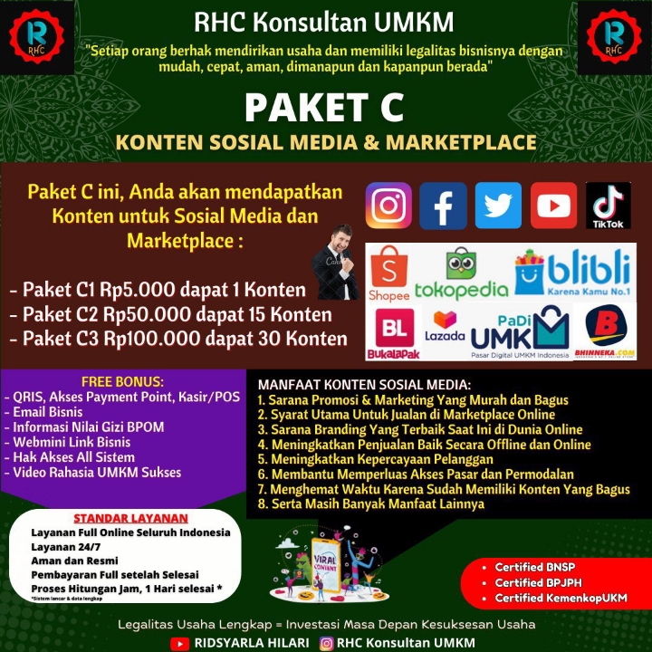 Pembuatan Konten Sosial Media dan Marketplace