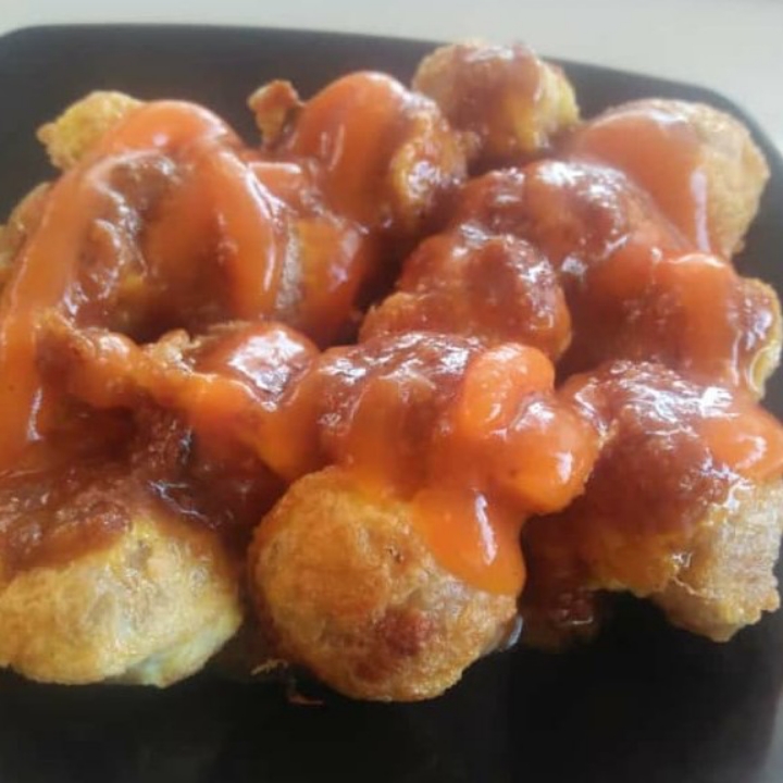 Pentol Goreng Saos Pedas