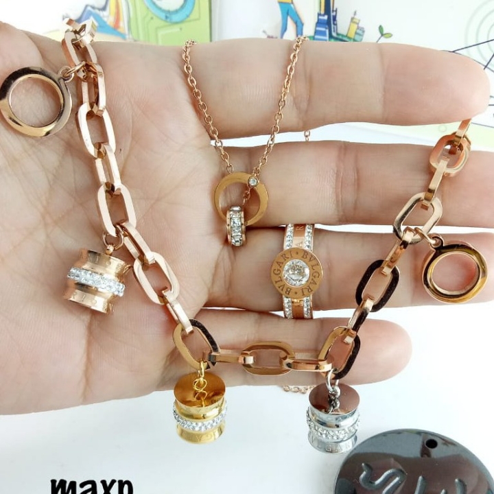 Perbiasan Titanium Xiuping Dan Permata Zircon 2