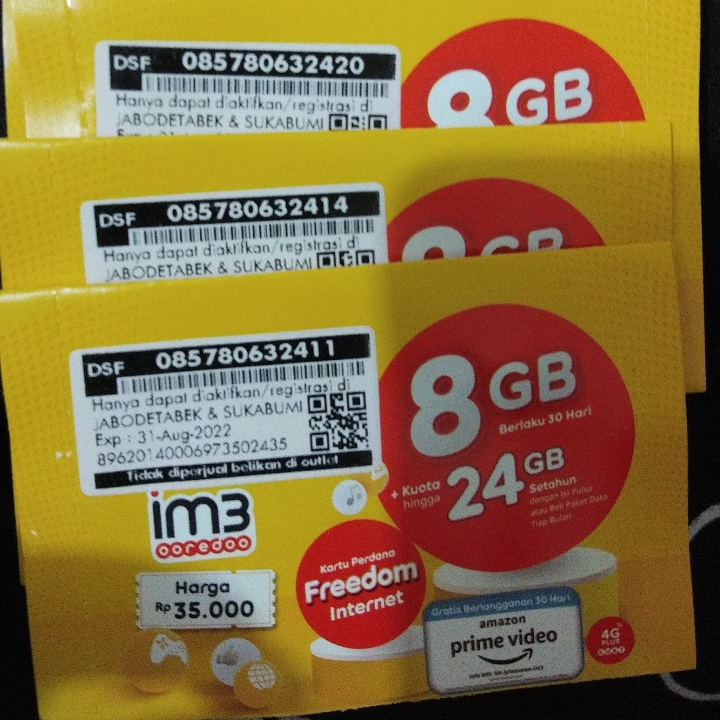 Perdana Kuota Im3 8Gb 