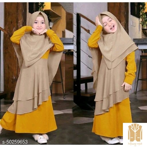 Periksa Dress  JumpsuitGamis Muslim Anak Perempuan -