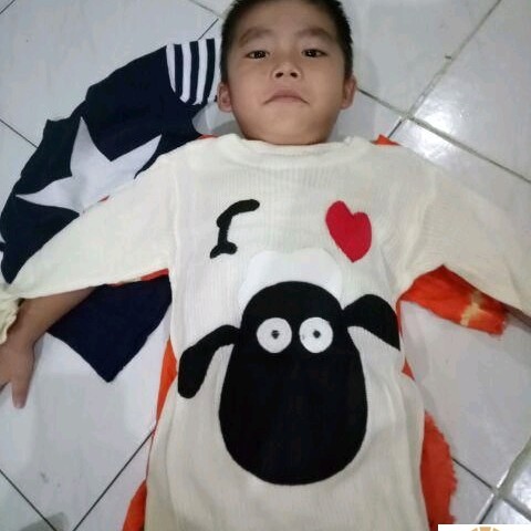 Periksa Set Atasan  BawahanBaju anak i love sheep-Cream 2