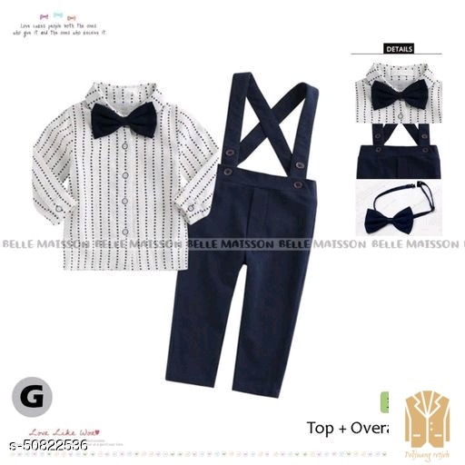Periksa Set Atasan  BawahanJumpsuit 2 in 1 Kemeja Polka-White