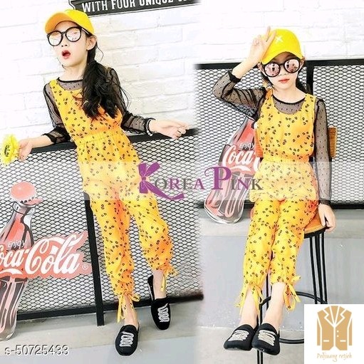 Periksa Set Atasan  BawahanKorea Pink Jumpsuit 2in1 Yellow