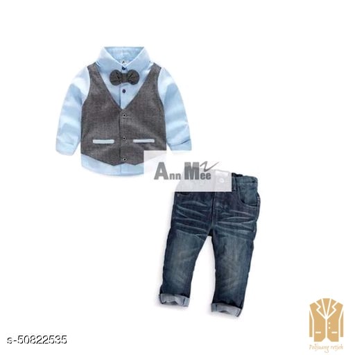 Periksa Set Atasan  BawahanMEE Setalan Formal Vest Tie-Blue