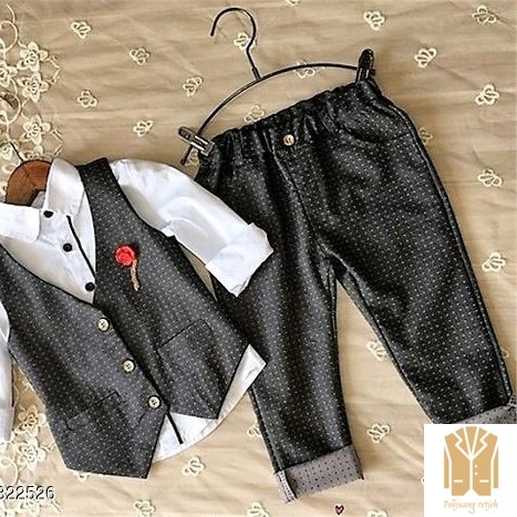 Periksa Set Atasan  BawahanMEE Setelan Formal Plaid 4in1-Black 2