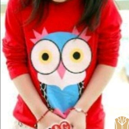 Periksa Set Atasan  BawahanOwl kids-Red