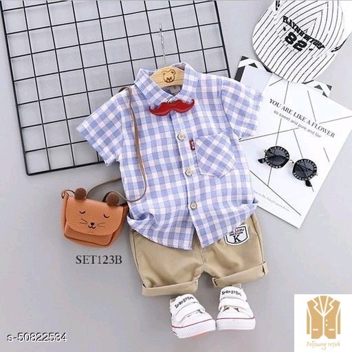 Periksa Set Atasan  BawahanST Setelan Baju Anak laki Laki-Blue