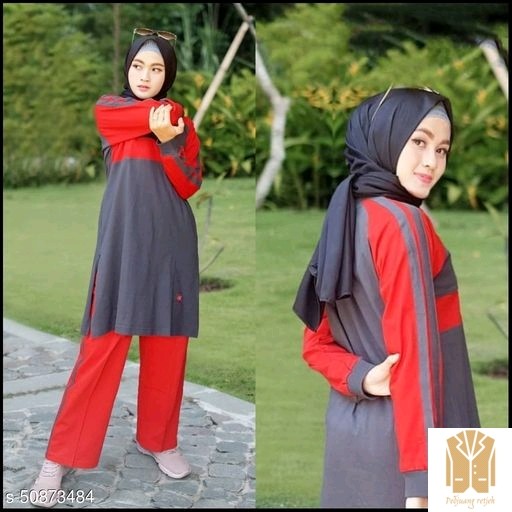 io-Baju olah raga muslim katrina set-Red terbaru