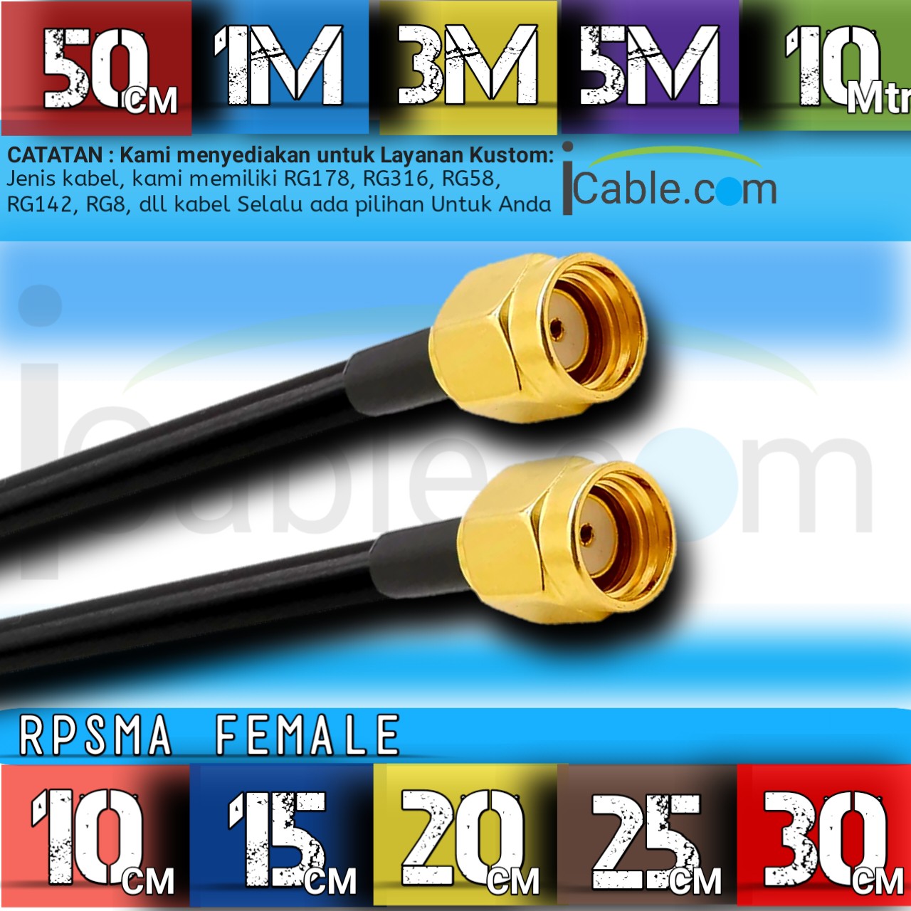Pigtail rp sma male to rp sma male RG58