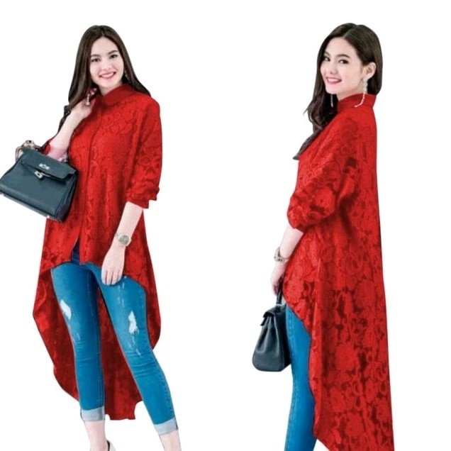 Pinguin Brukat Merah