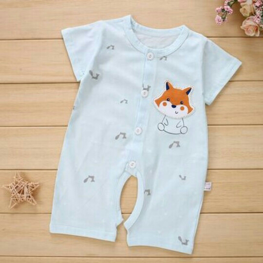 Piyama Jumpsuit bayi lengan pendek motif kombinasi 2